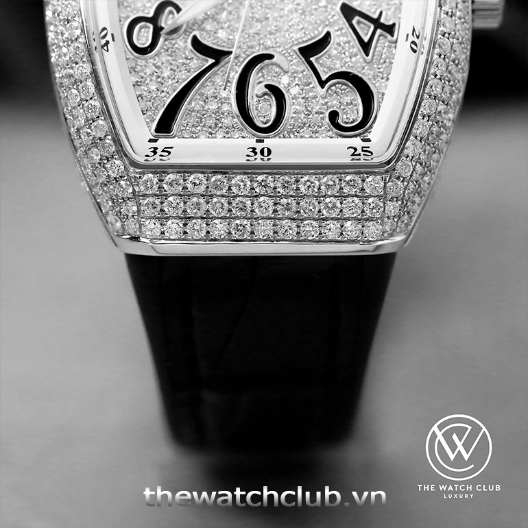 Đồng hồ nữ Franck Muller V32 Black Full Diamond Automatic