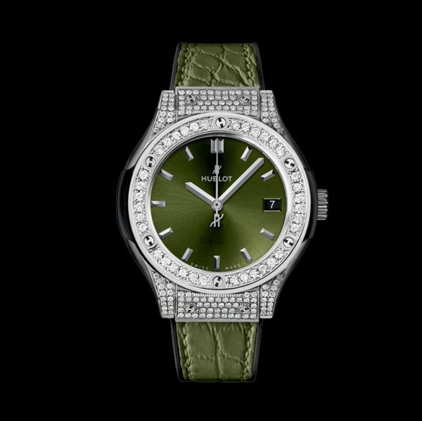 Đồng hồ nữ Hublot Classic Fusion Green Pave 33mm