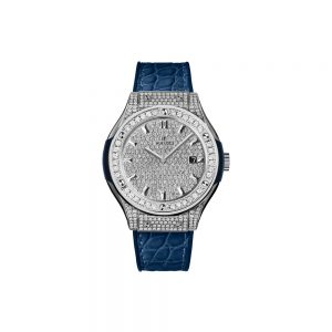 Đồng hồ nữ Hublot Classic Fusion Blue Full Diamond 33mm 581.NX.7170.LR