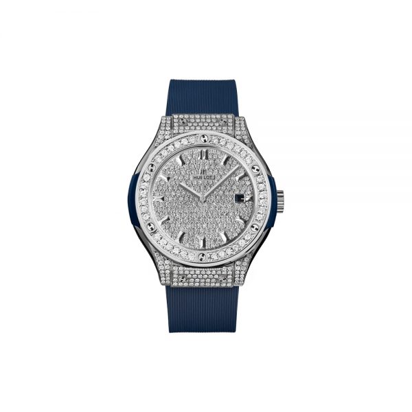 Đồng hồ nữ Hublot Classic Fusion Blue Full Diamond 581.NX.7170.RX