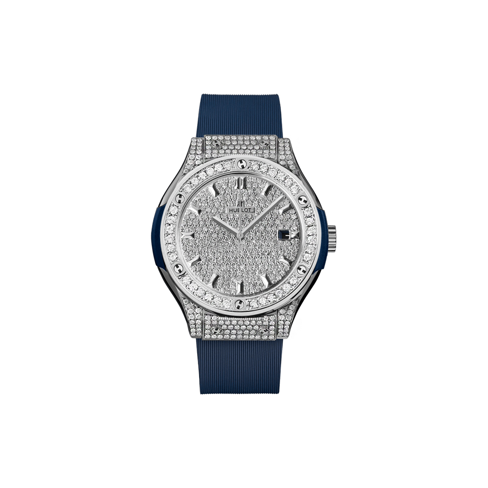 Đồng hồ nữ Hublot Classic Fusion Blue Full Diamond 581.NX.7170.RX