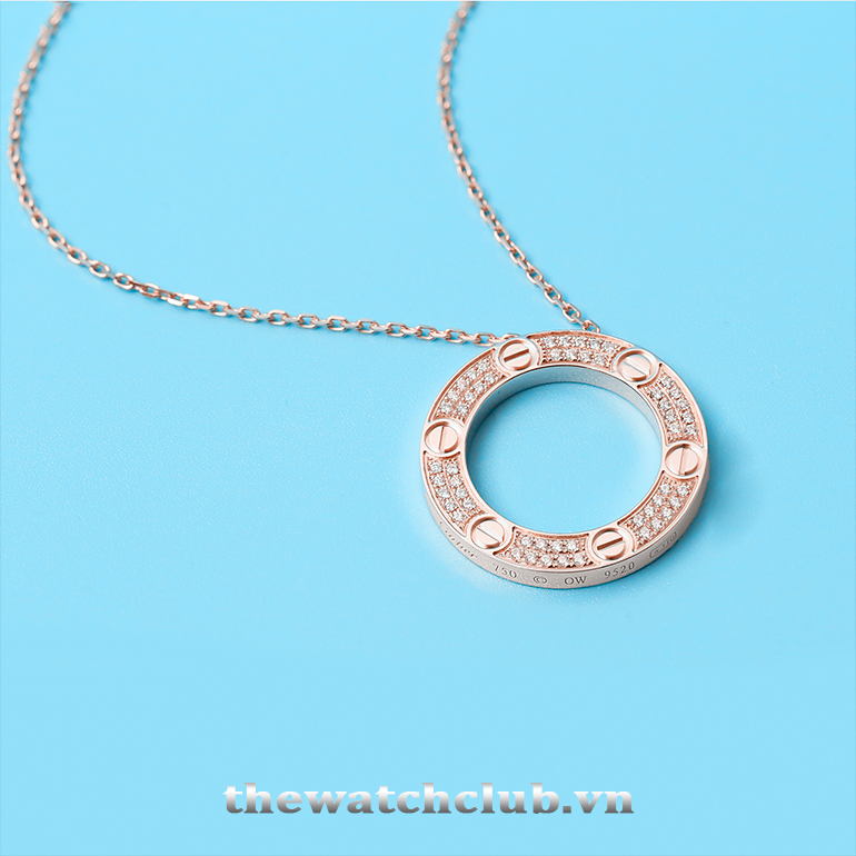 Dây chuyền Cartier LOVE NECKLACE ROSE GOLD DIAMOND-PAVED