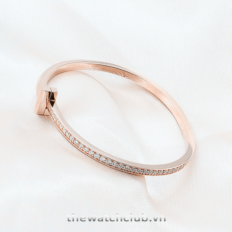 Vong tay Tiffany T1 Hinged Bangle Rose Gold Diamond