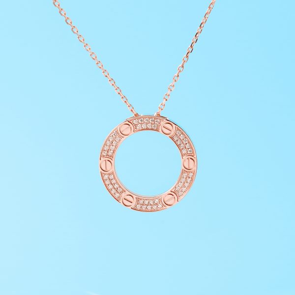 Dây chuyền Cartier LOVE NECKLACE ROSE GOLD DIAMOND-PAVED
