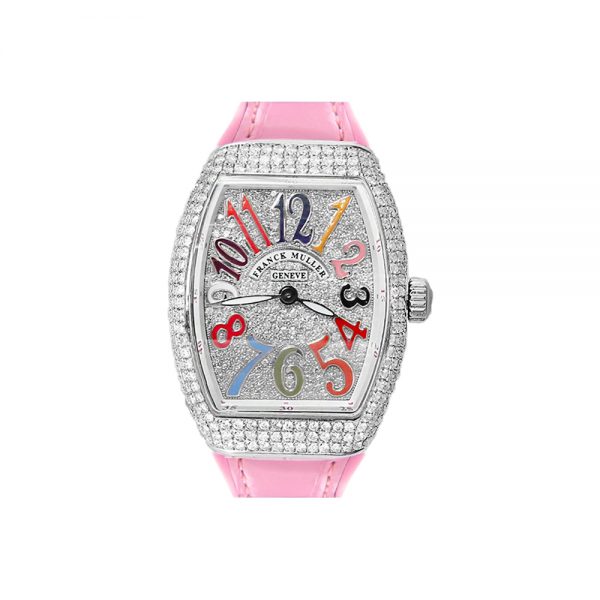 Đồng hồ nữ Franck Muller V32 Pink Dial Color Full Diamond