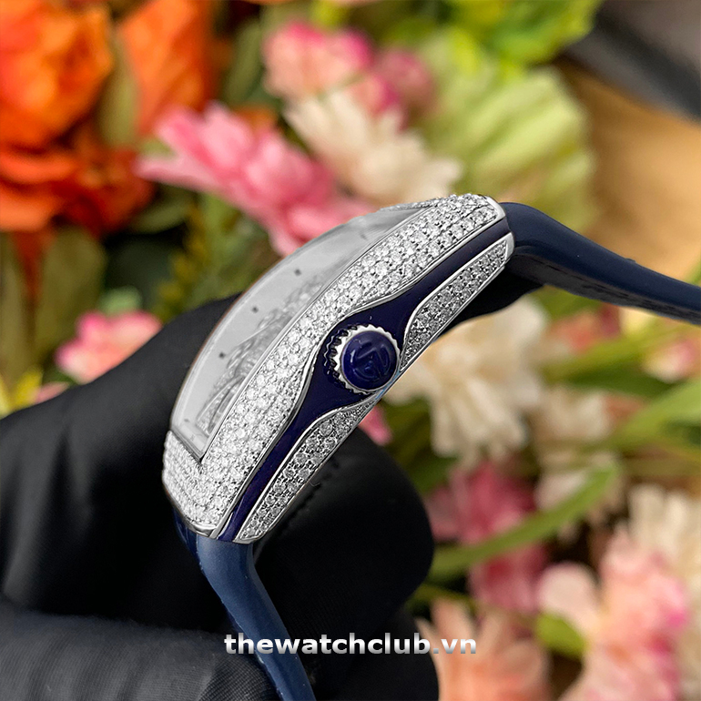 Đồng hồ nữ Franck Muller Vanguard V32 Blue Full Diamond