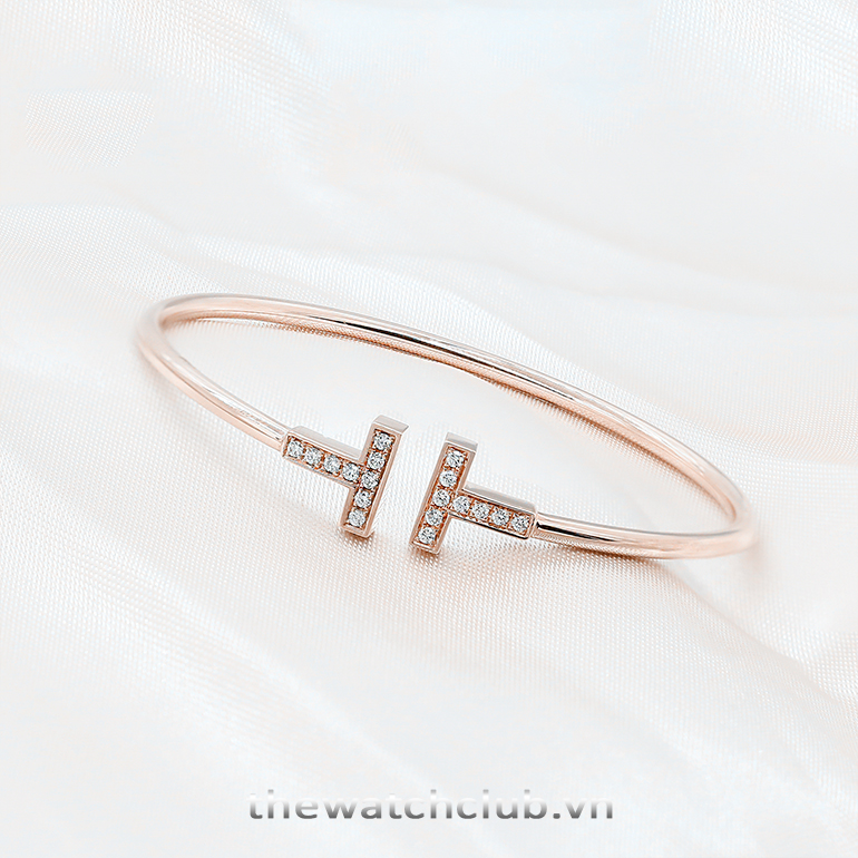 Vòng tay Tiffany Wire Bracelet Rose Gold Diamond