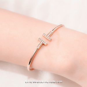 Vòng tay Tiffany Wire Bracelet Rose Gold Diamond