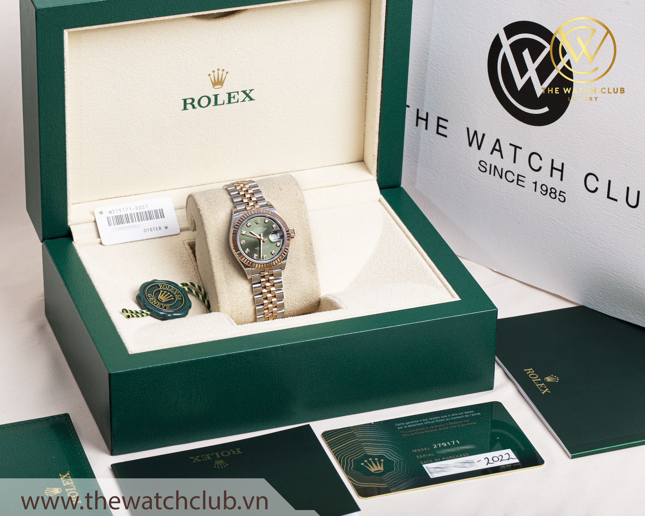 Đồng hồ Rolex Lady Datejust 28 279171 Dial Olive Green Diamond